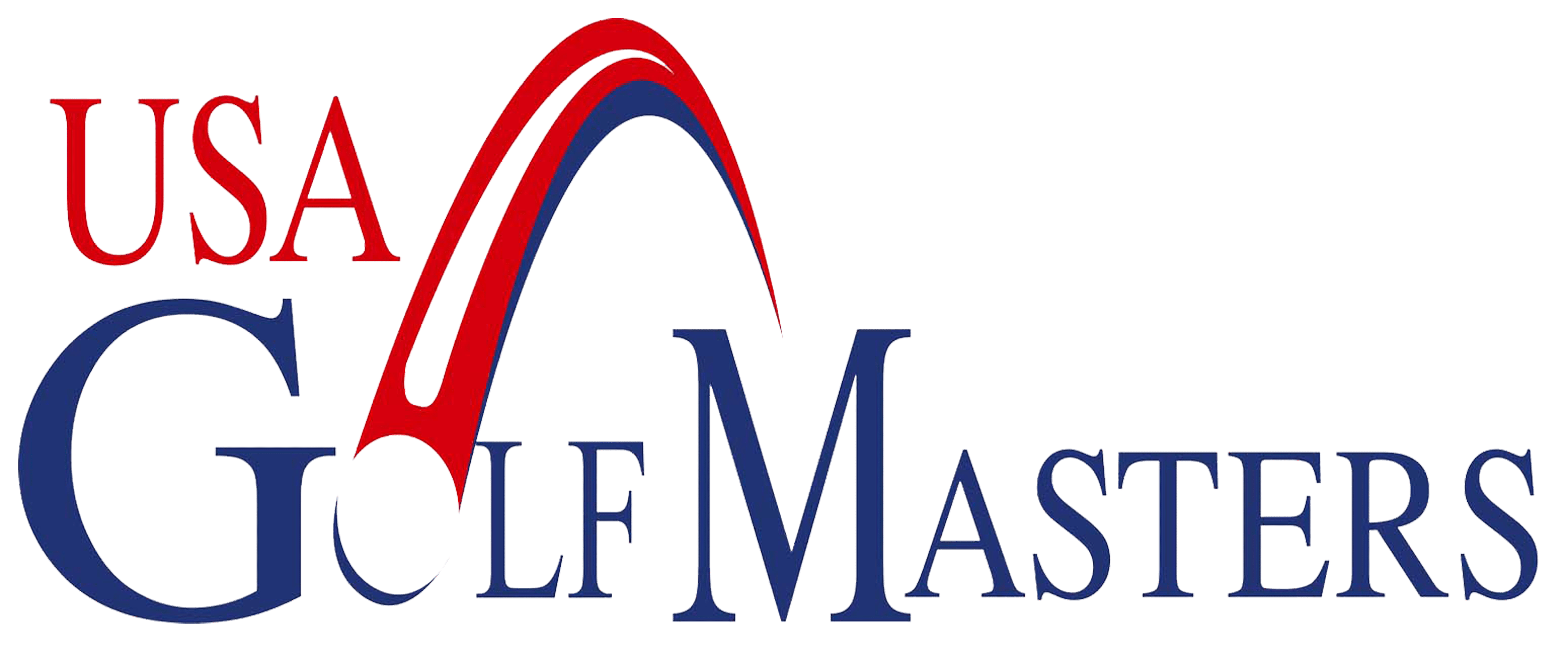 USA Golf Masters logo. Red, white, and blue.